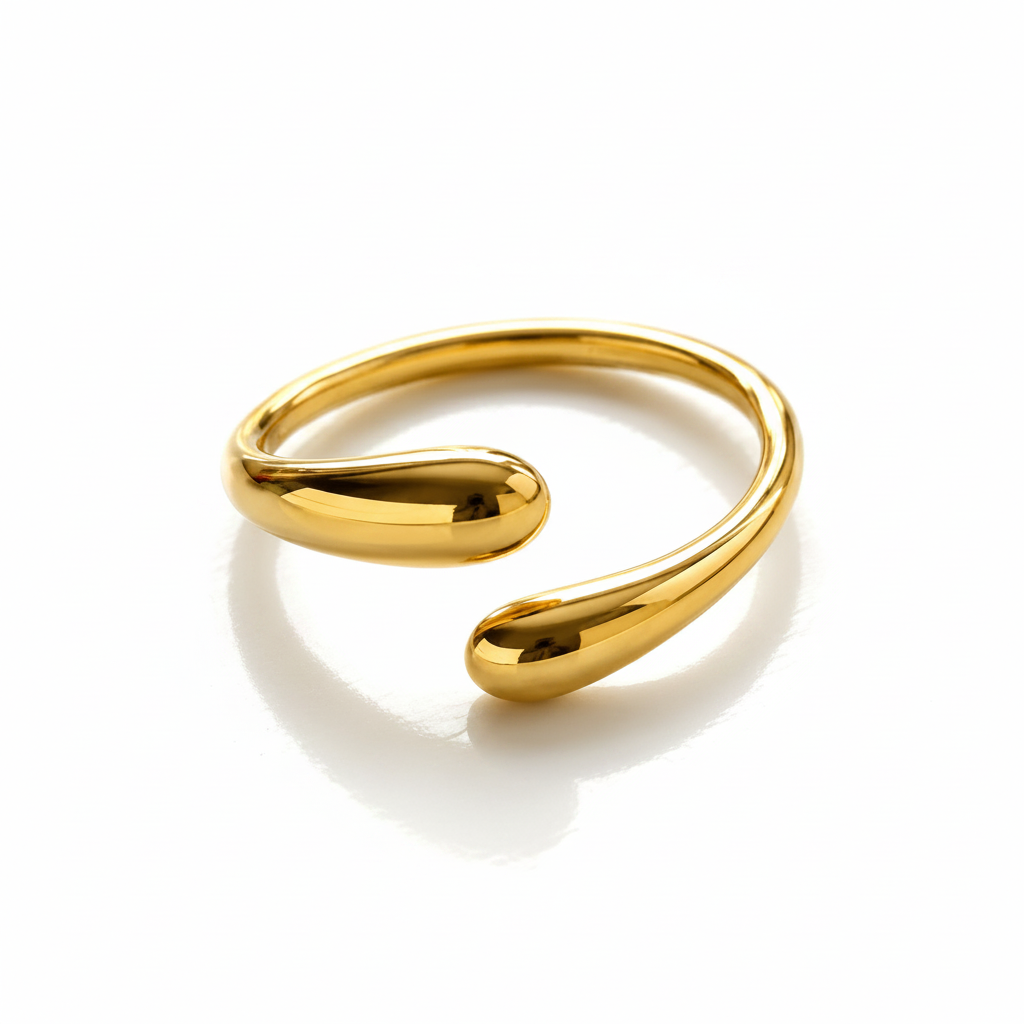 BAGUE GOUTTE D'EAU DORÉ