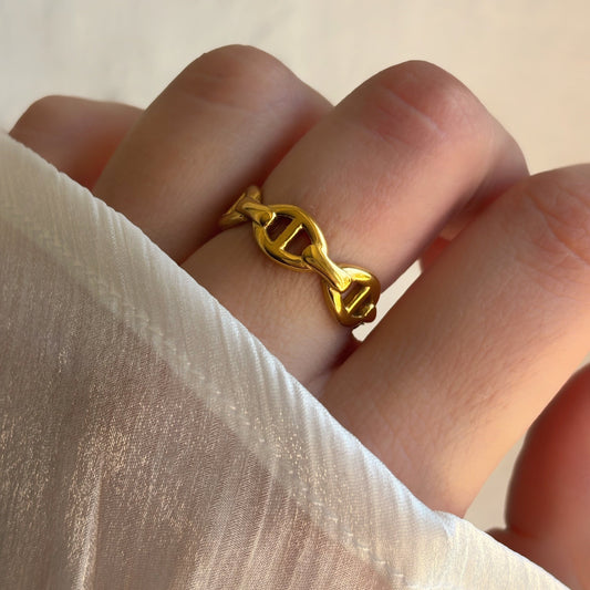 Bague maille marine doré - Aurorejewels