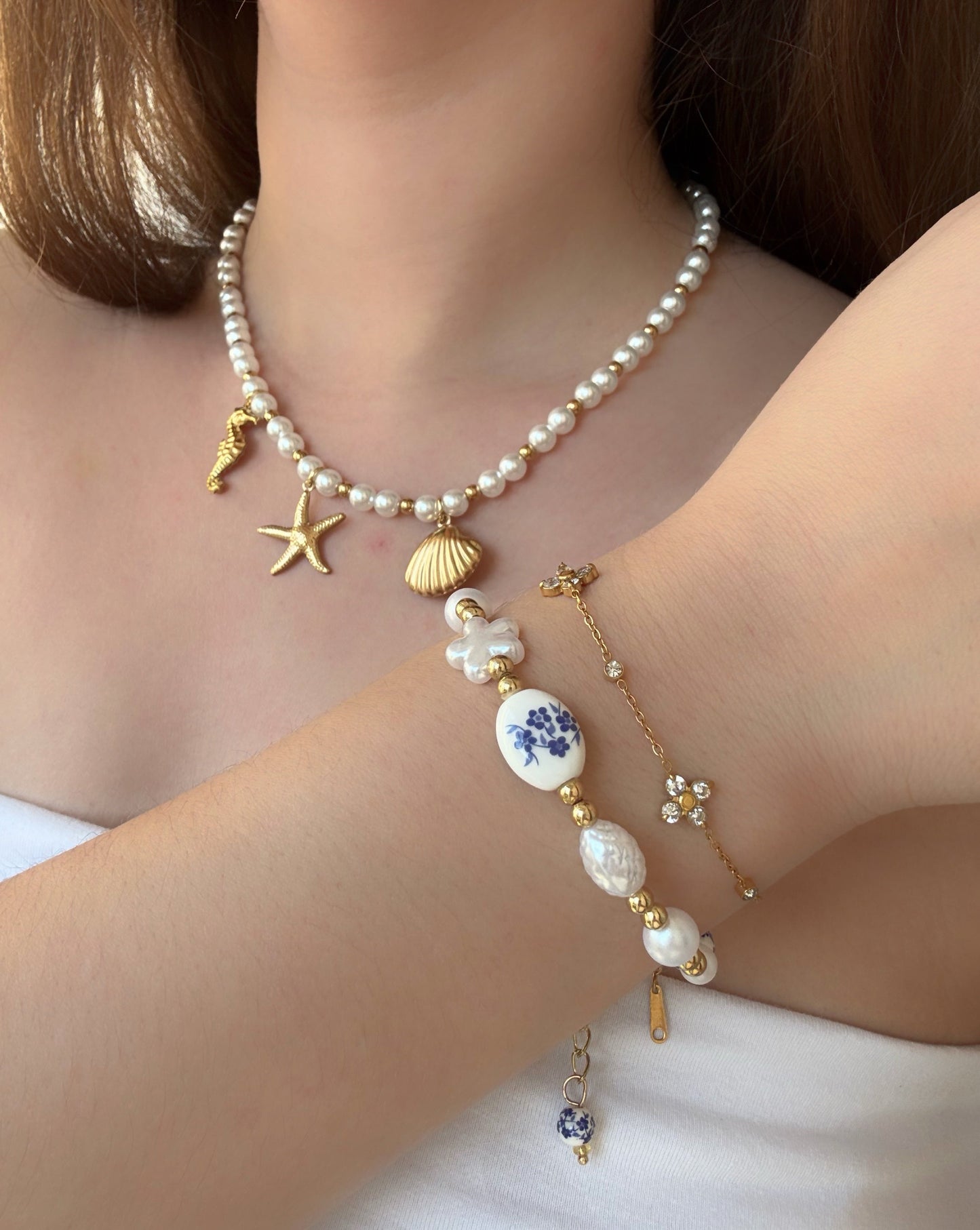 Bracelet fleurs strass - Aurorejewels