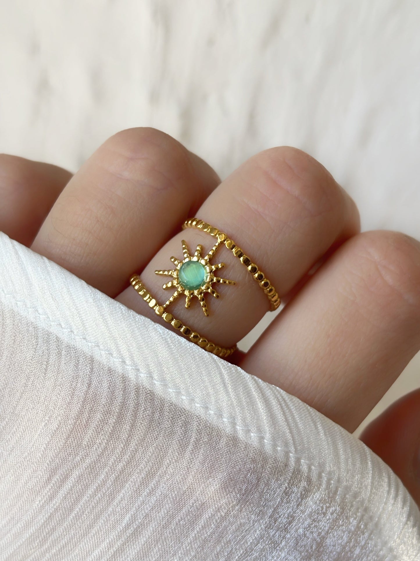 Bague pierre verte femme - Aurorejewels