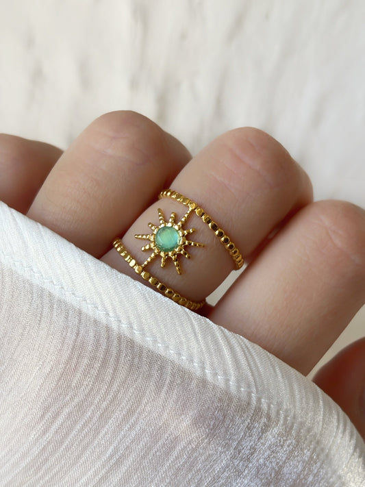 Bague pierre verte femme - Aurorejewels