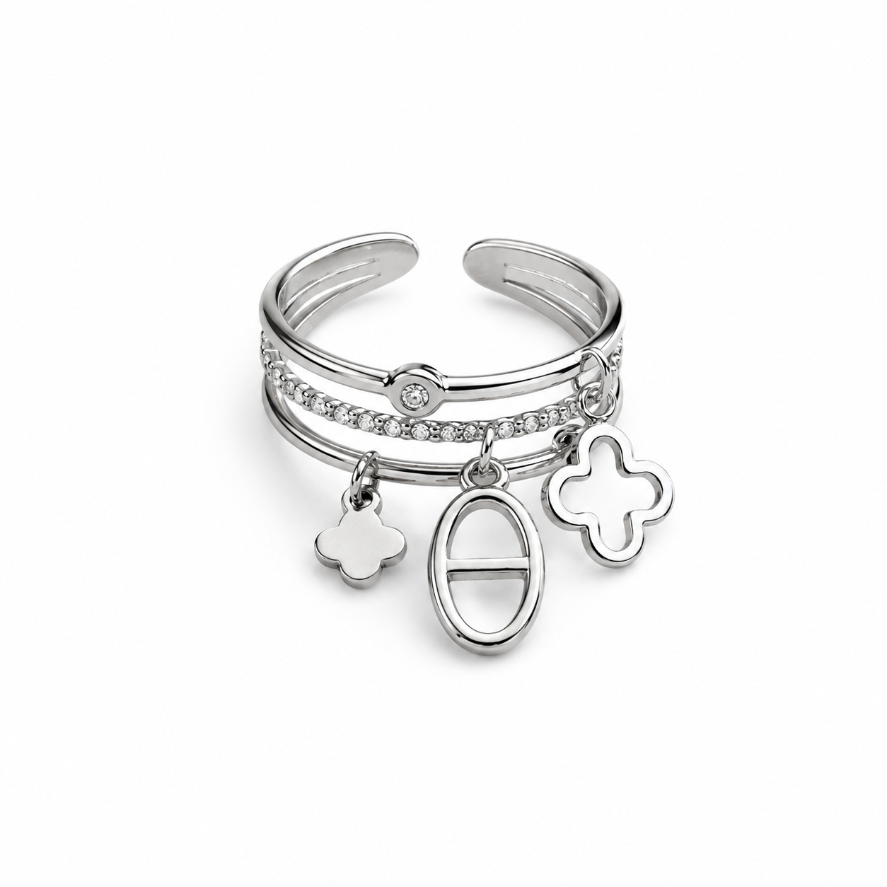 BAGUE BRELOQUE ARGENTÉE