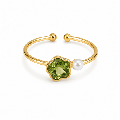 Anillo de flor verde