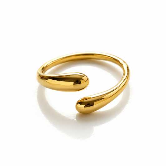 BAGUE GOUTTE D'EAU DORÉ