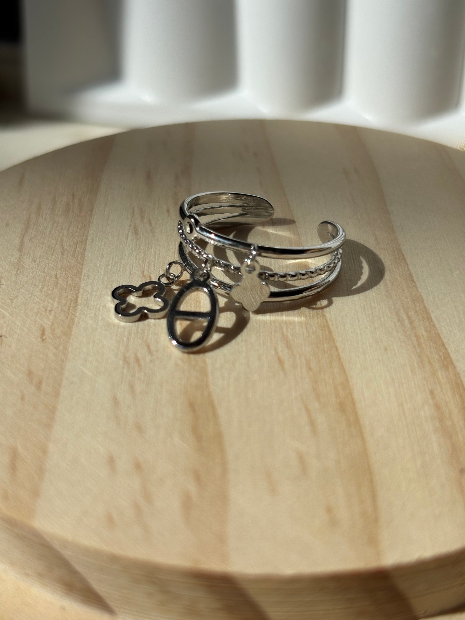 Bague breloque argentée - Aurorejewels