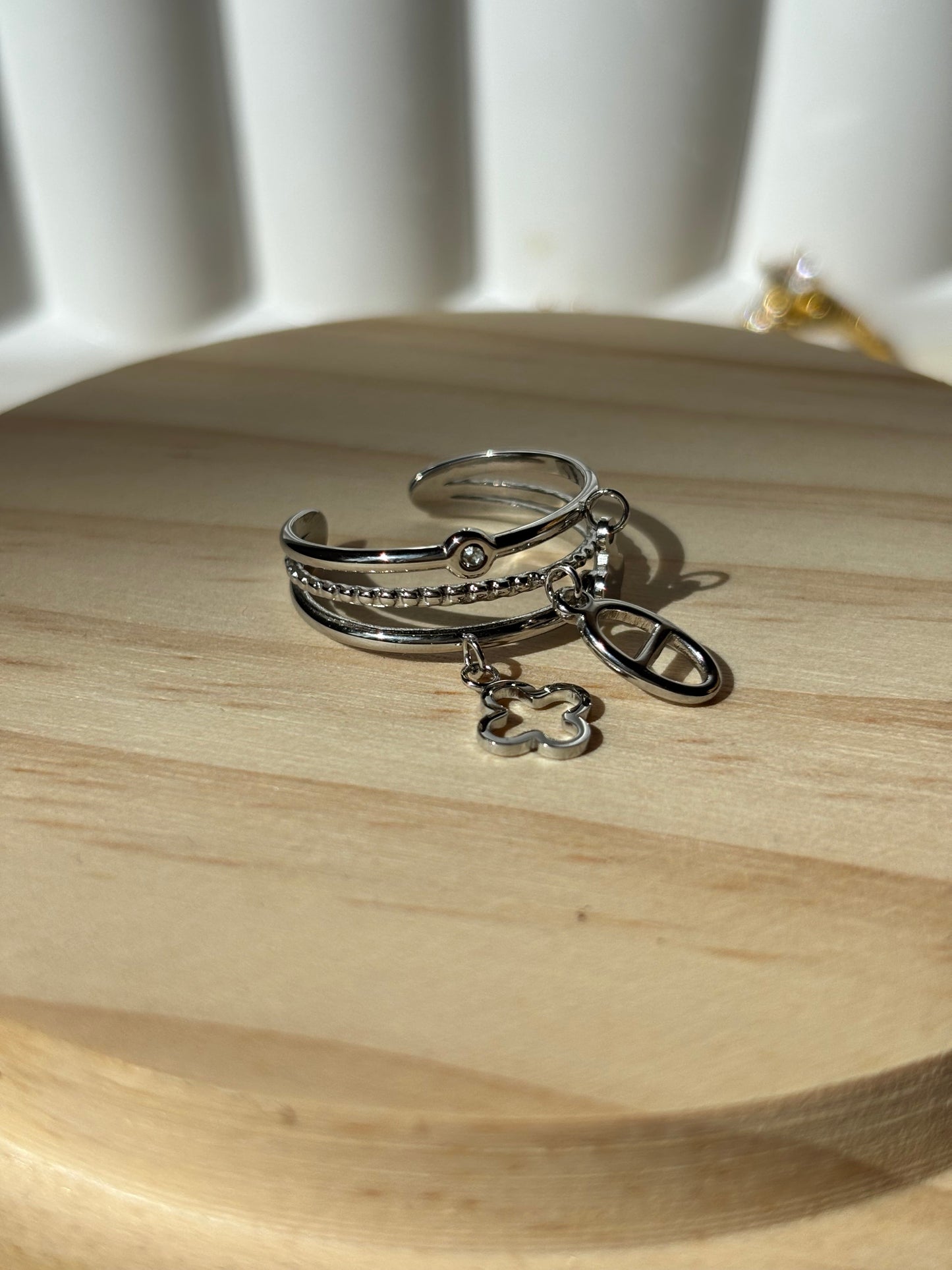 Bague breloque argentée - Aurorejewels