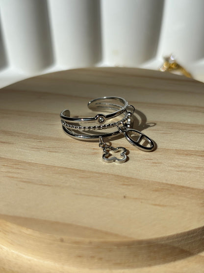 Bague breloque argentée - Aurorejewels