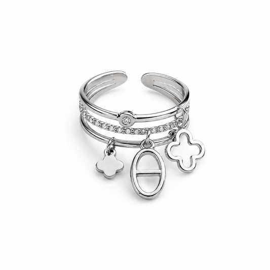 BAGUE BRELOQUE ARGENTÉE - Aurorejewels