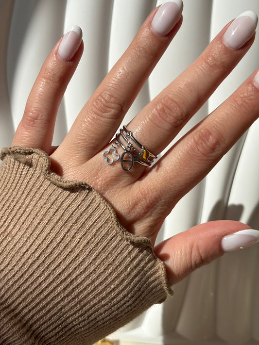 Bague breloque argentée - Aurorejewels