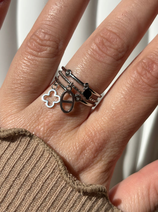 Bague breloque argentée - Aurorejewels