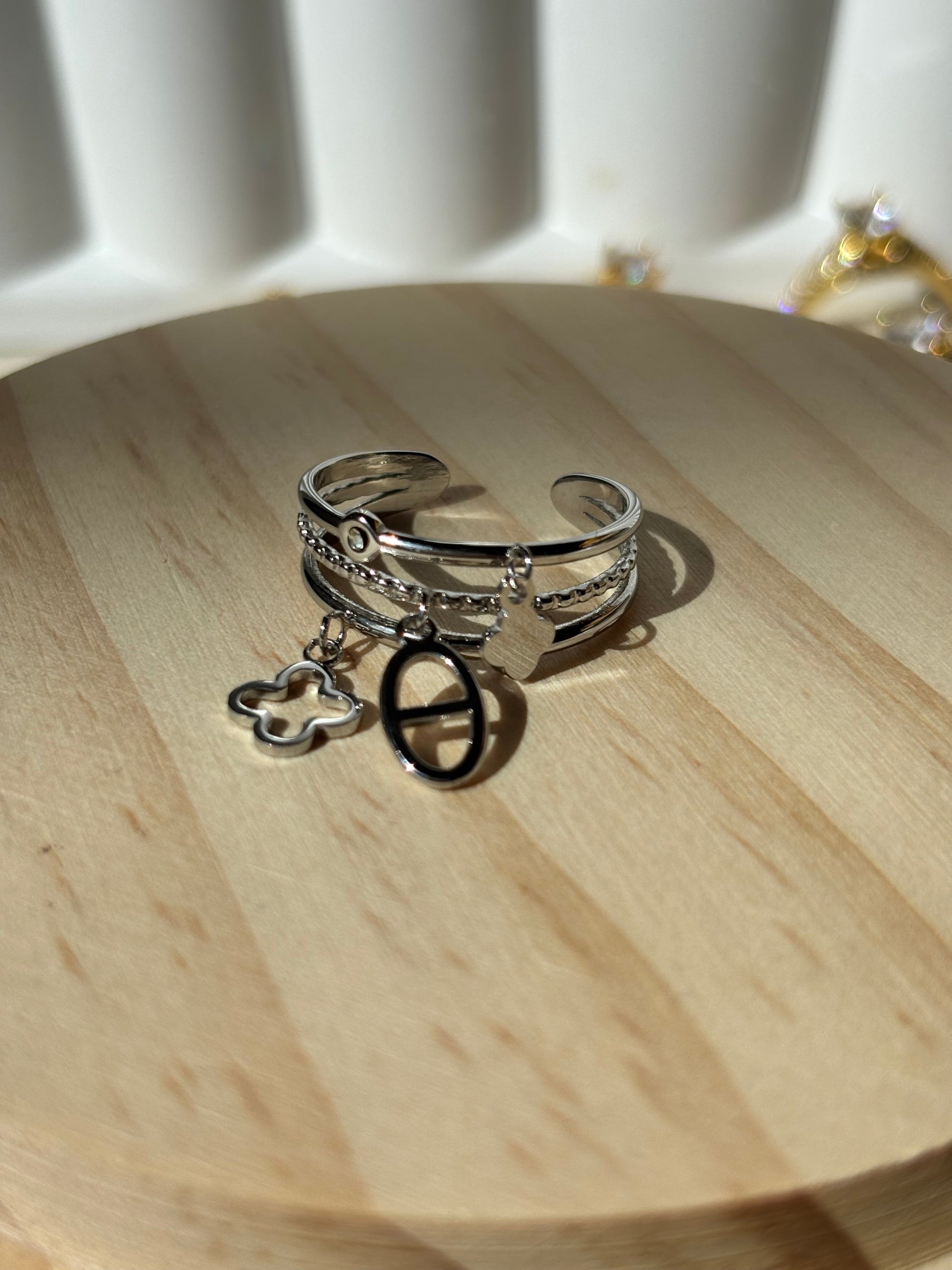 Bague breloque argentée - Aurorejewels
