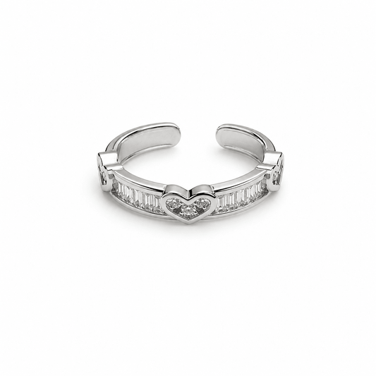 BAGUE COEUR ARGENTÉE - Aurorejewels