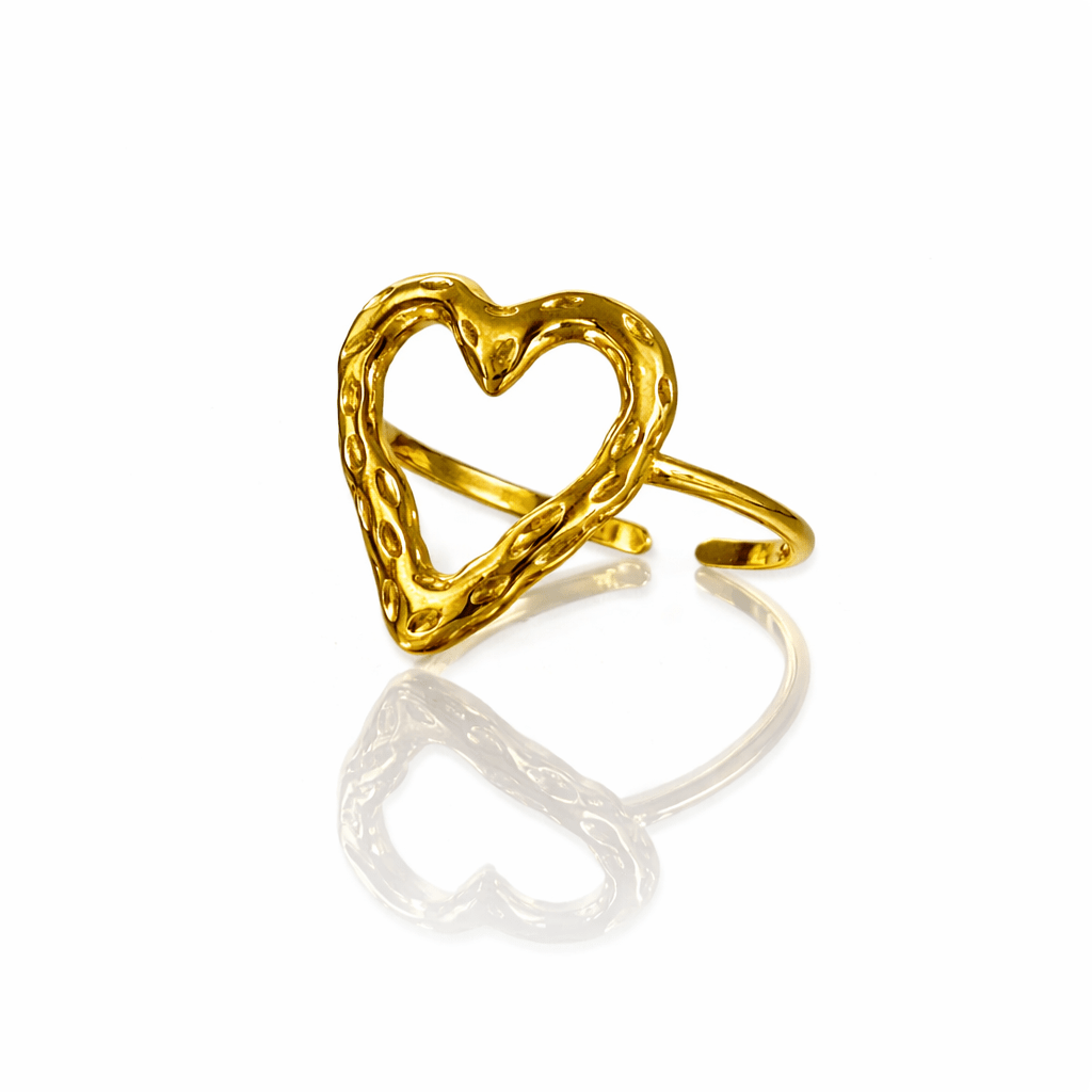 Bague coeur dorée - Aurorejewels