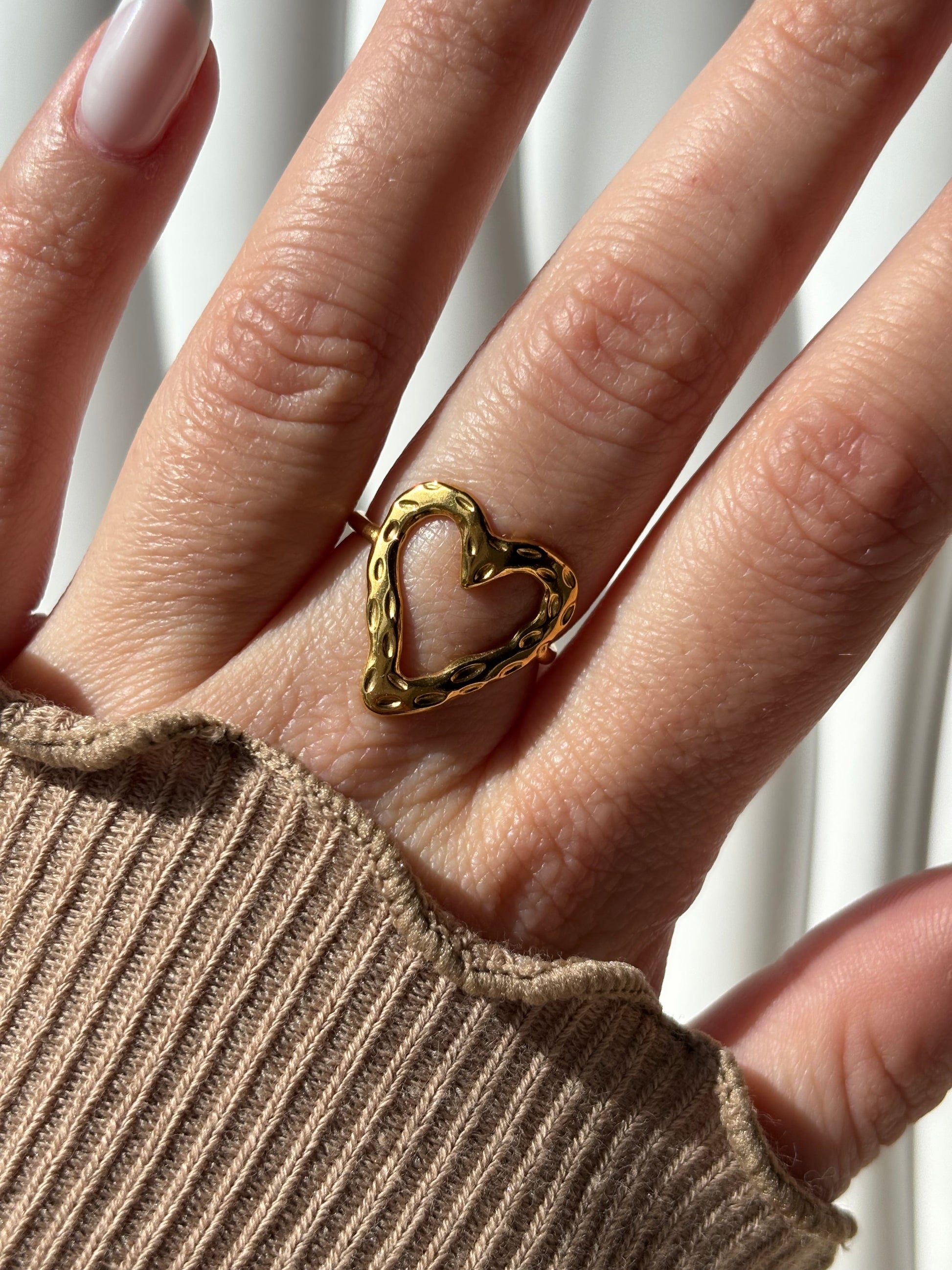 Bague coeur dorée - Aurorejewels