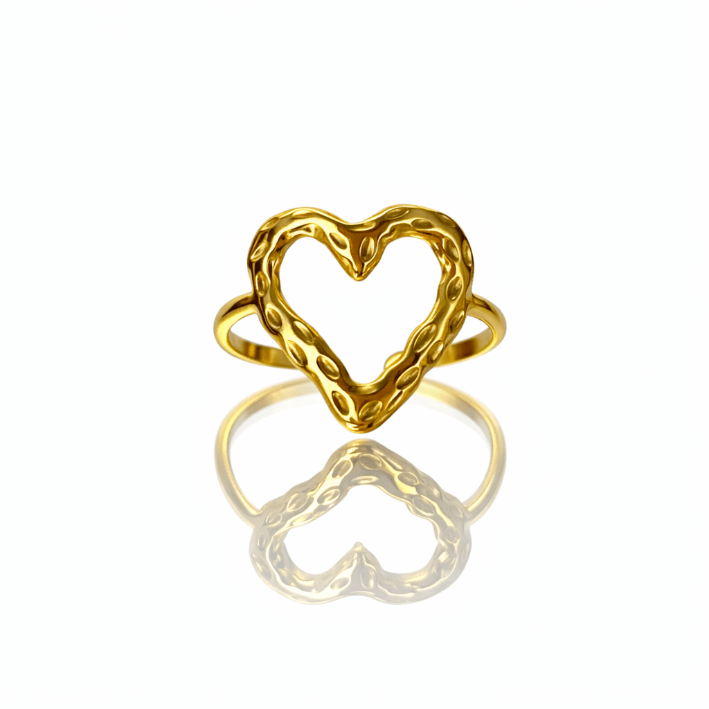 Bague coeur dorée - Aurorejewels