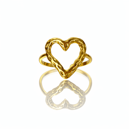 Bague coeur dorée - Aurorejewels
