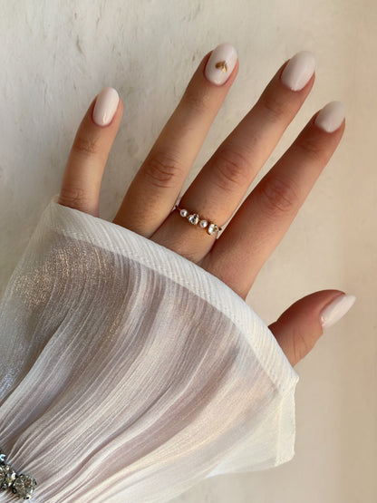 Bague coeurs & perles doré - Aurorejewels