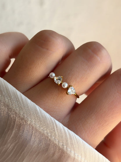 Bague coeurs strass - Aurorejewels