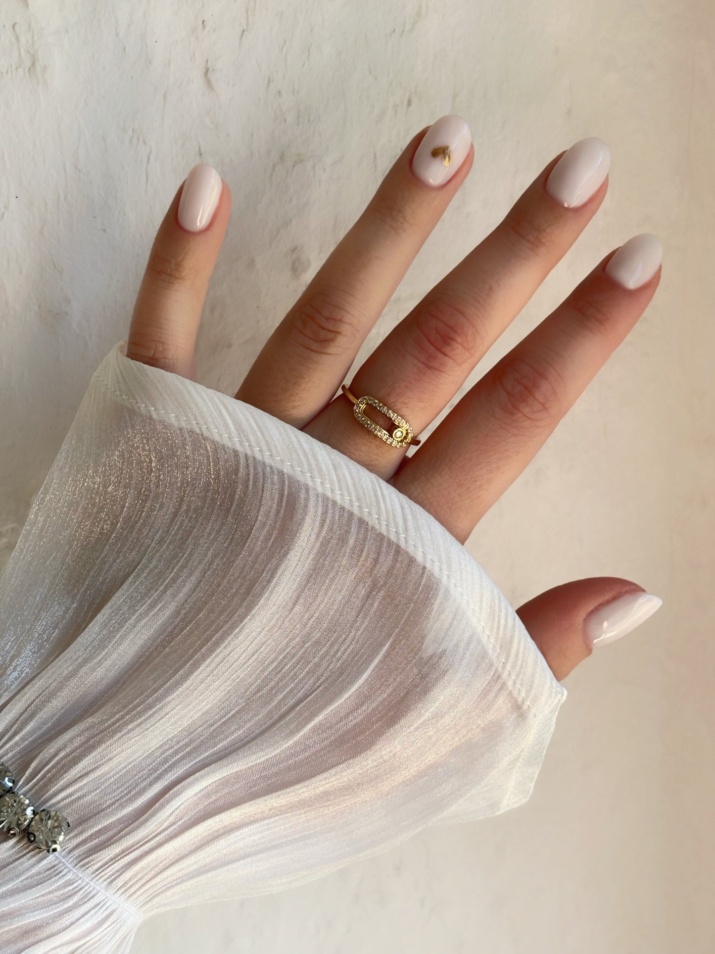Bague coulissante strass doré - Aurorejewels