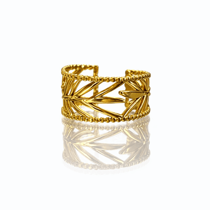 Bague feuille or - Aurorejewels