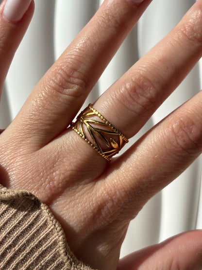 Bague feuille or - Aurorejewels