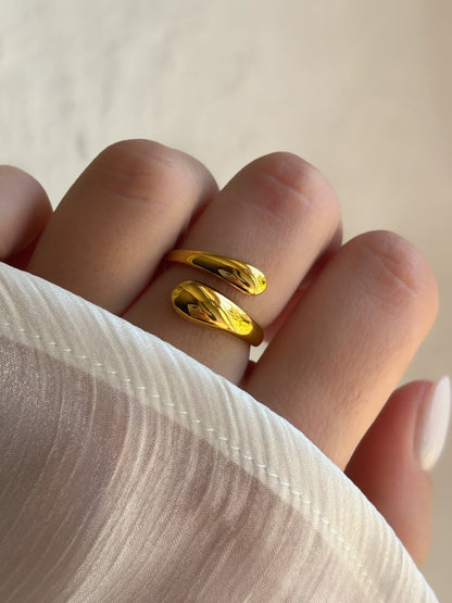 Bague goutte d'eau acier inoxydable tendance - Aurorejewels