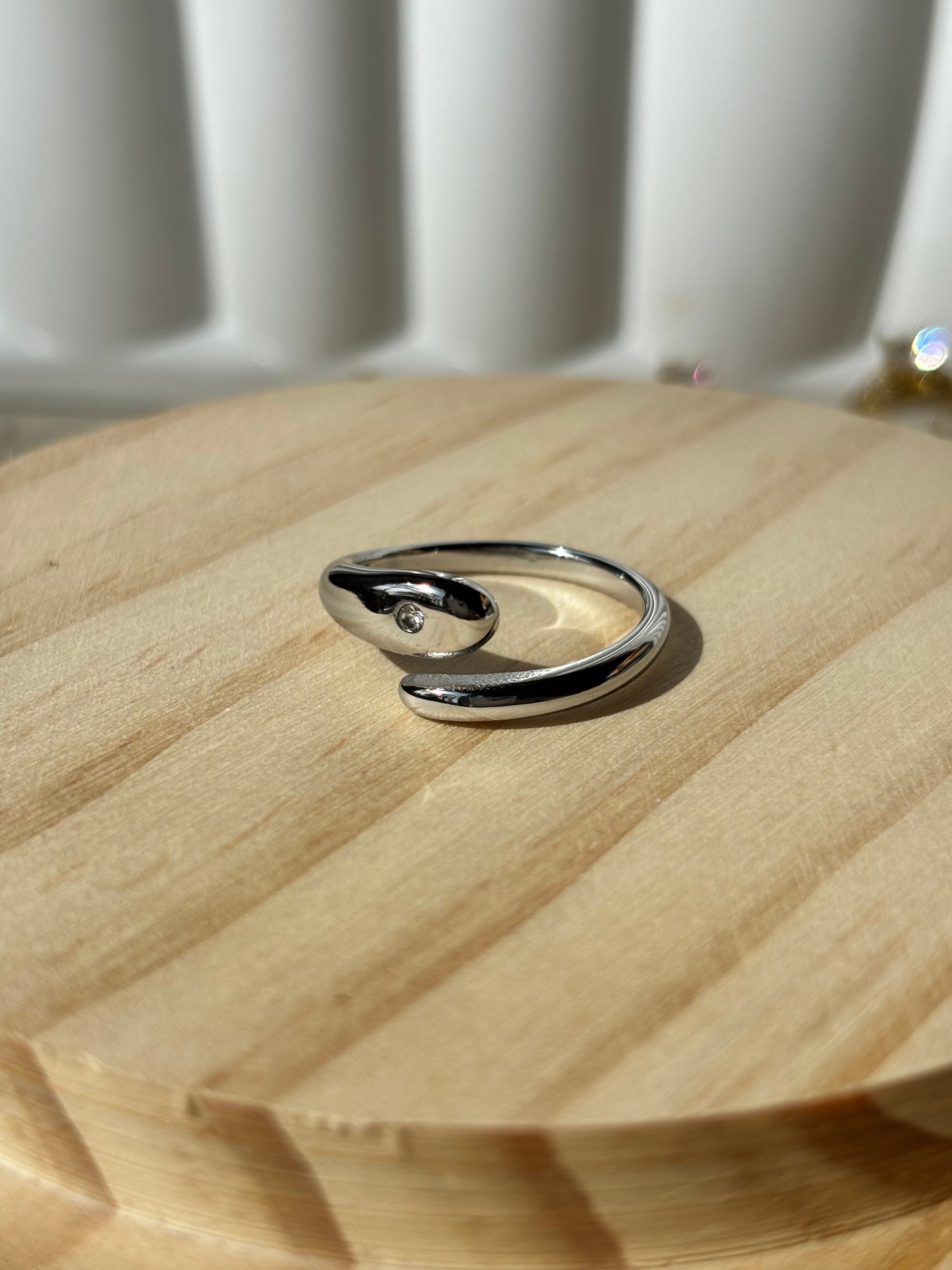 Bague goutte d'eau argentée - Aurorejewels