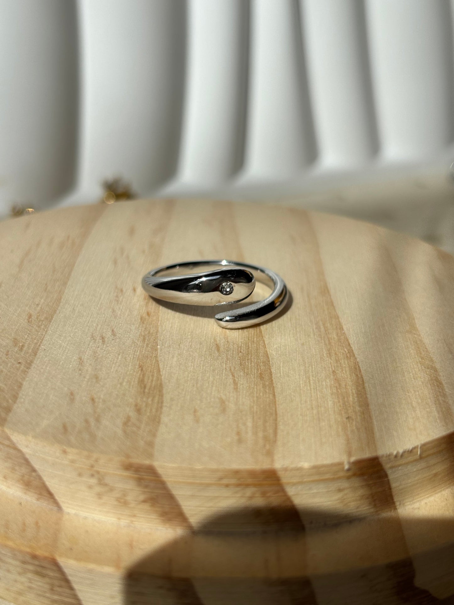 Bague goutte d'eau argentée - Aurorejewels