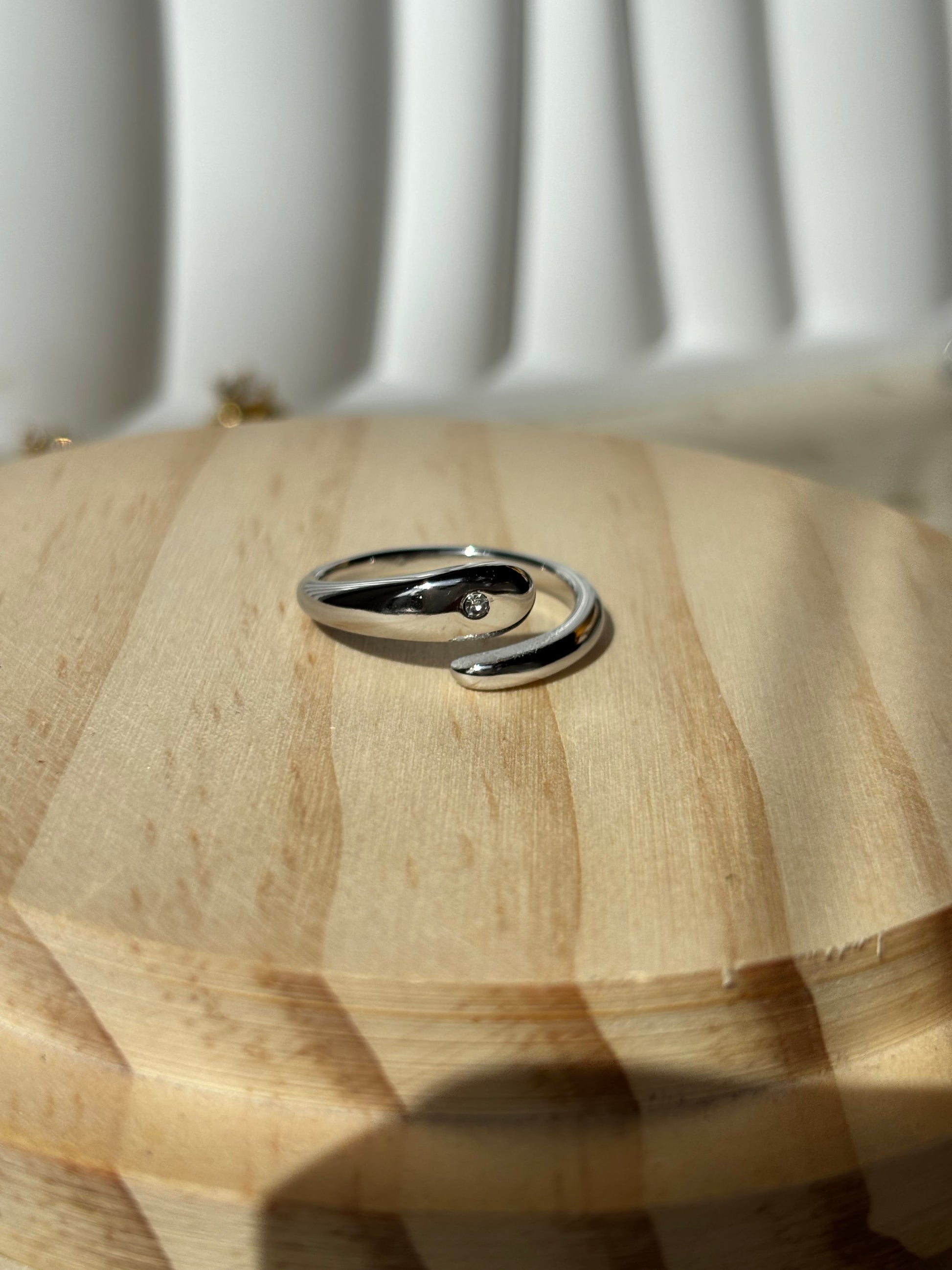Bague goutte d'eau argentée - Aurorejewels