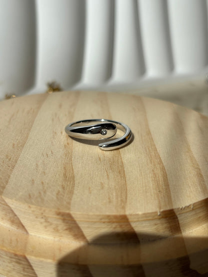 Bague goutte d'eau argentée - Aurorejewels