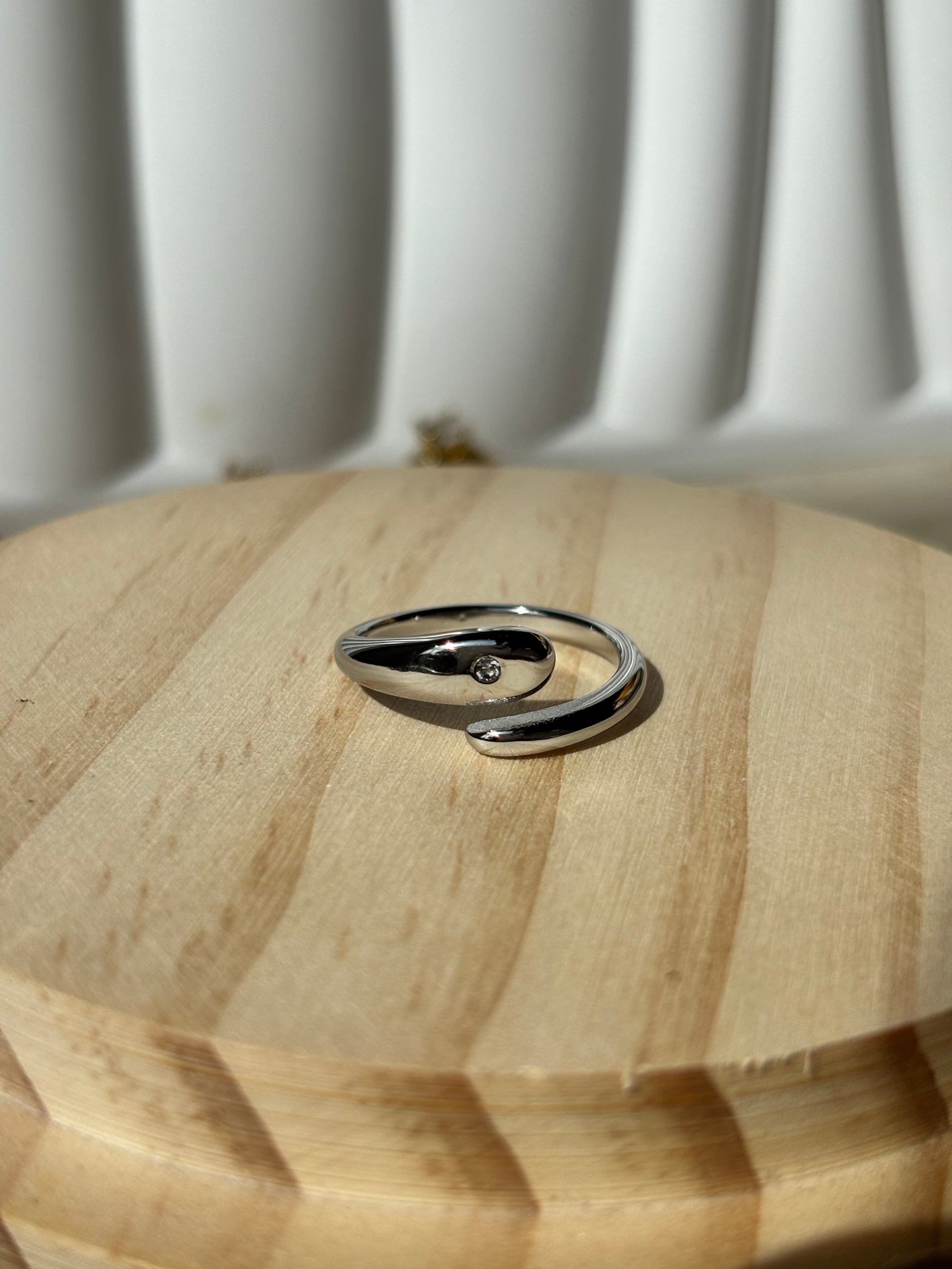 Bague goutte d'eau argentée - Aurorejewels