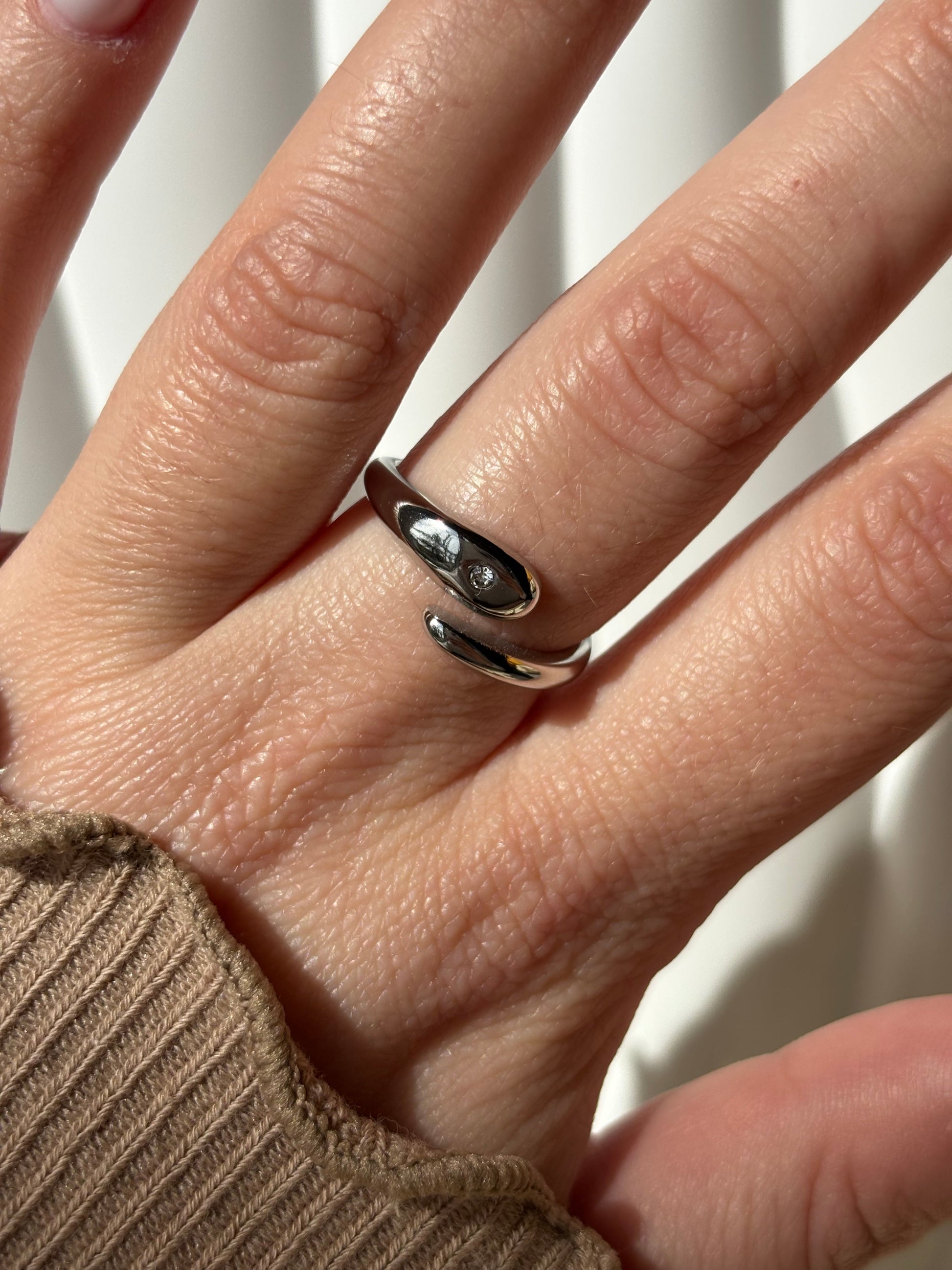 Bague goutte d'eau argentée - Aurorejewels