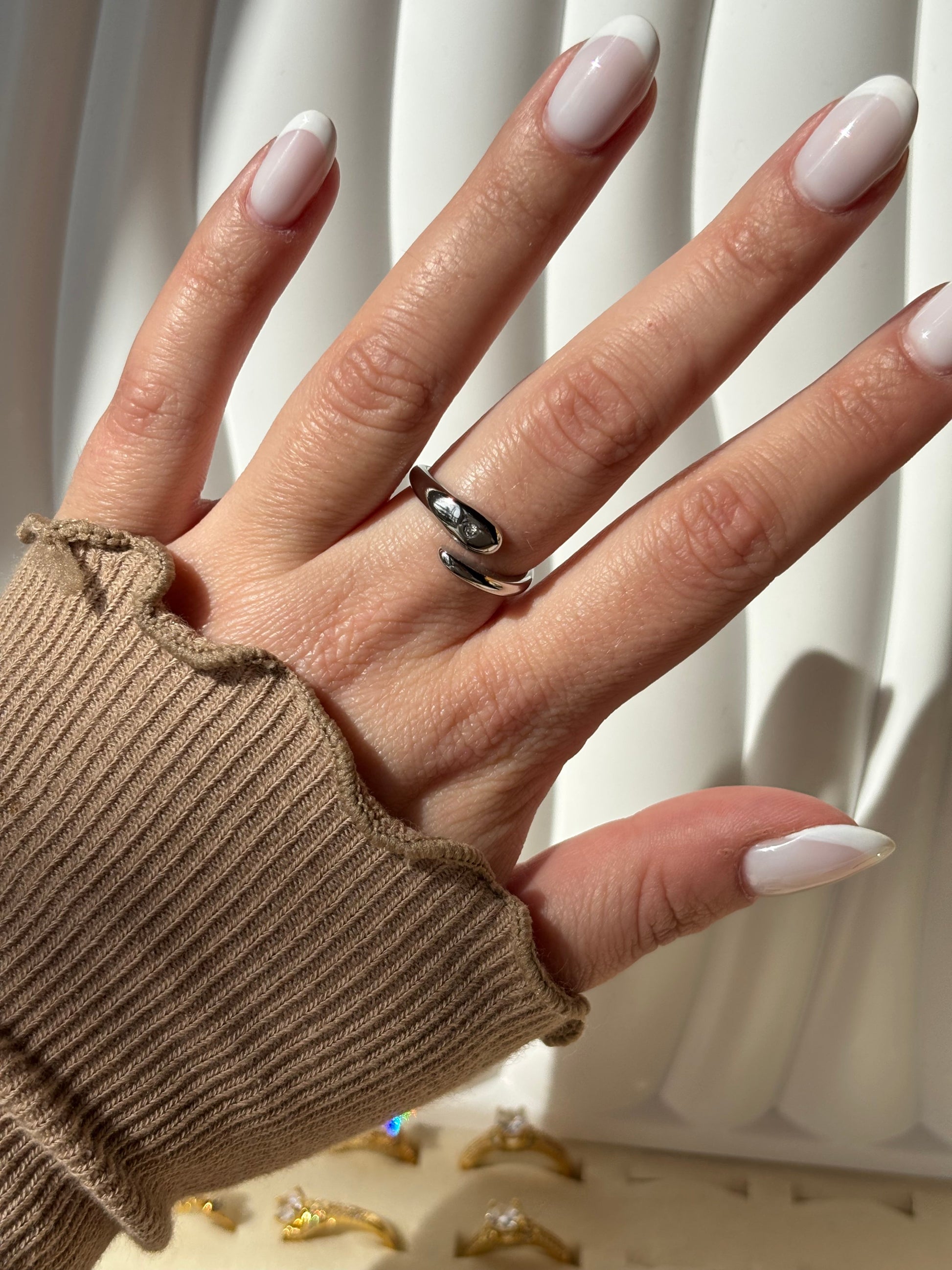 Bague goutte d'eau argentée - Aurorejewels