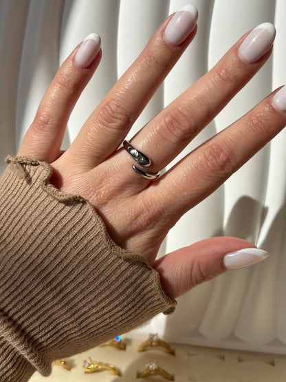 Bague goutte d'eau argentée - Aurorejewels