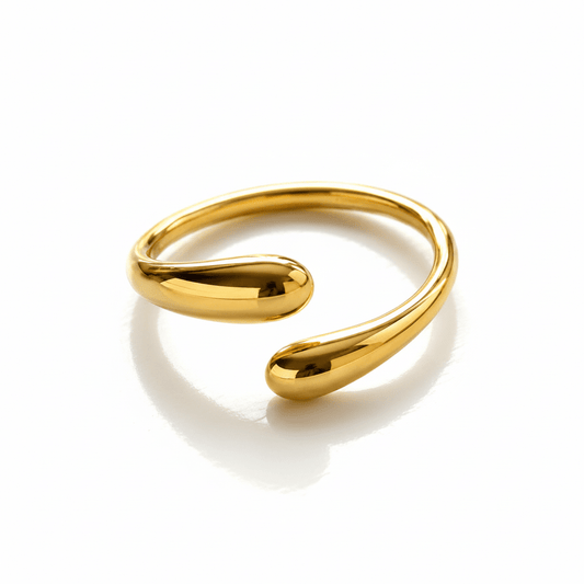 BAGUE GOUTTE D'EAU DORÉ - Aurorejewels