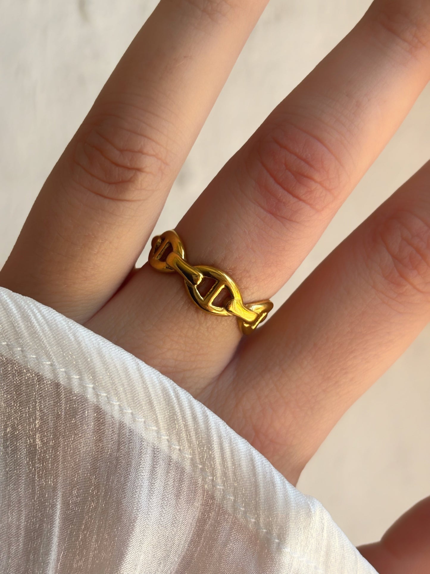 Bague maille marine doré - Aurorejewels