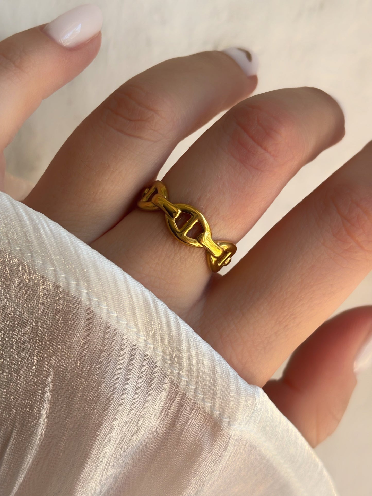 Bague maille marine doré - Aurorejewels