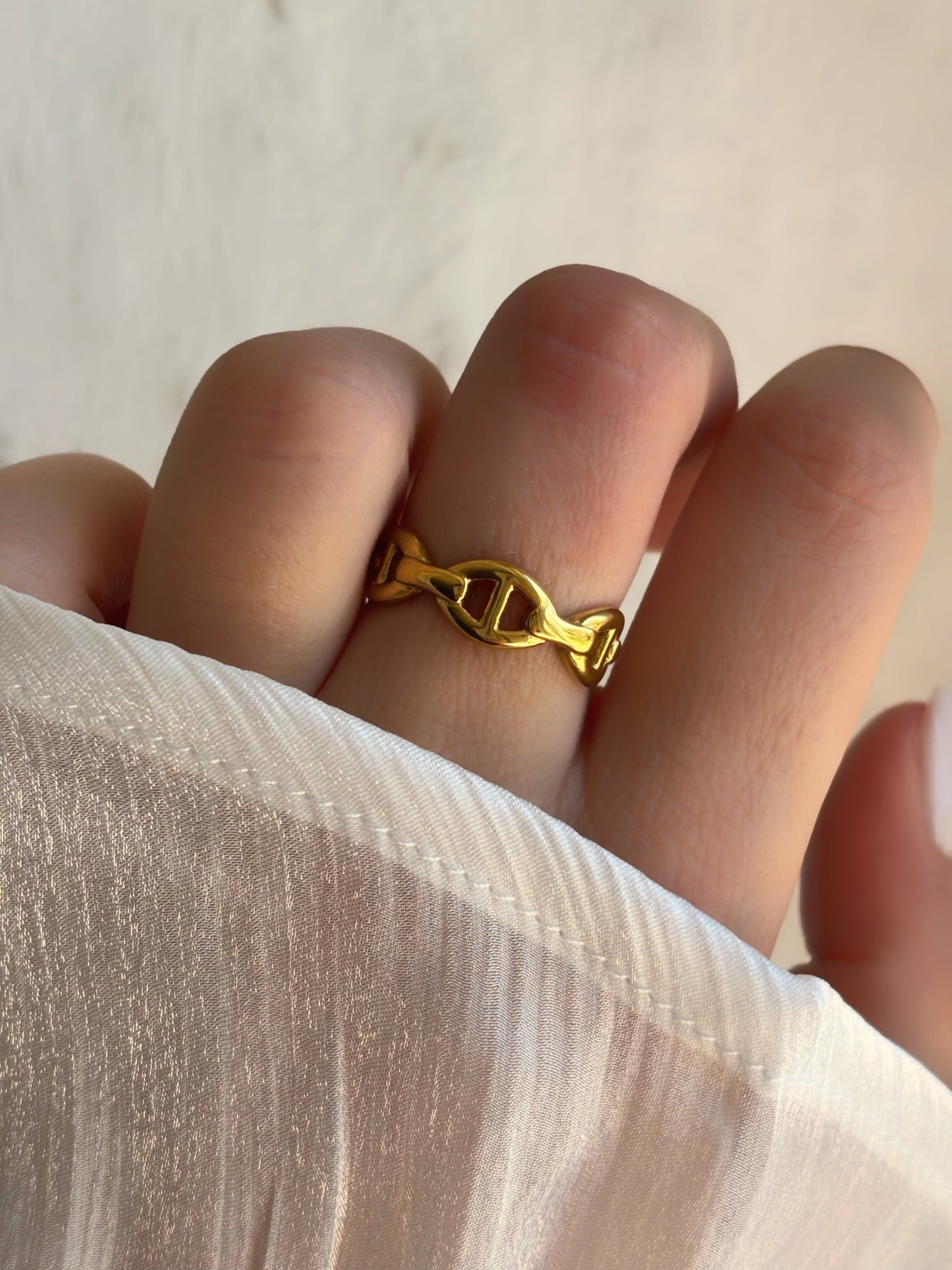 Bague maille marine doré - Aurorejewels