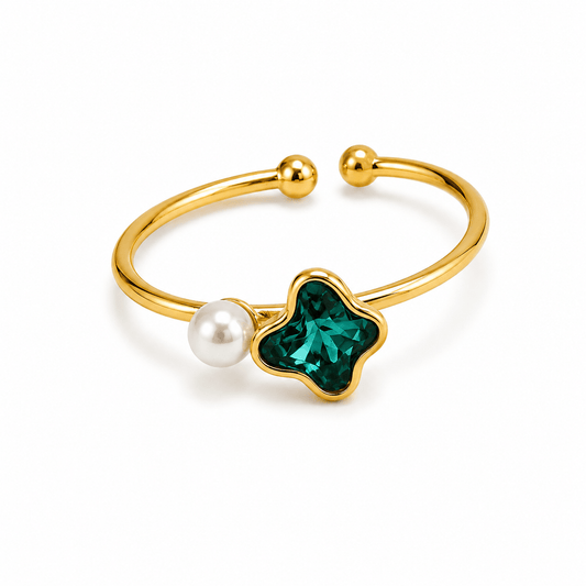 BAGUE PAPILLON BLEU PERLE - Aurorejewels