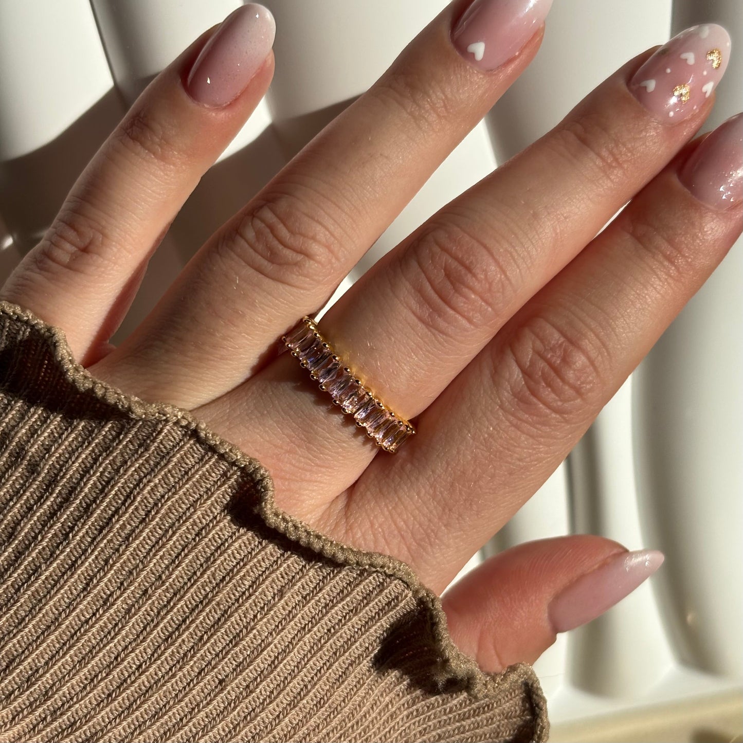 Bague pierre rose - Aurorejewels