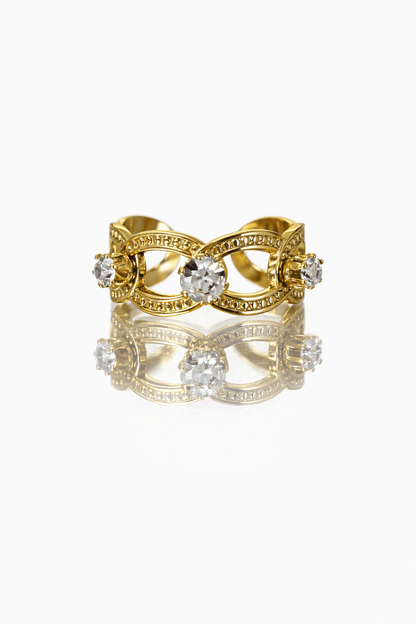 Bague strass acier inoxydable - Aurorejewels