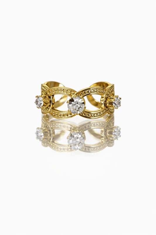 Bague strass acier inoxydable - Aurorejewels
