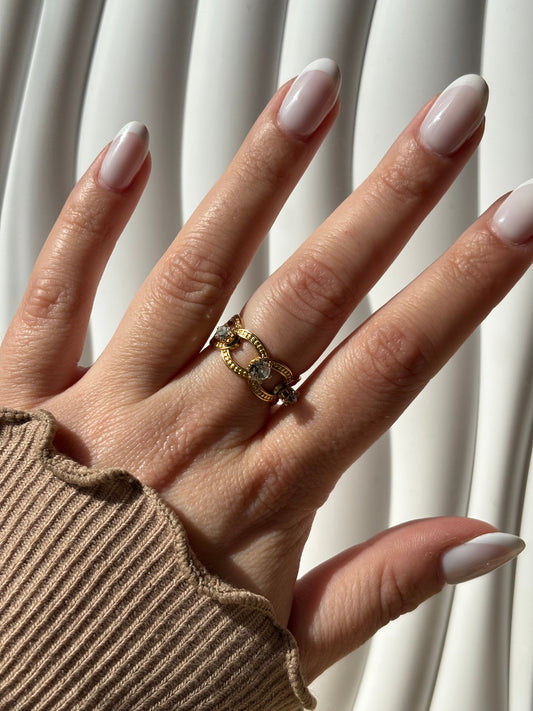 Bague strass acier inoxydable - Aurorejewels