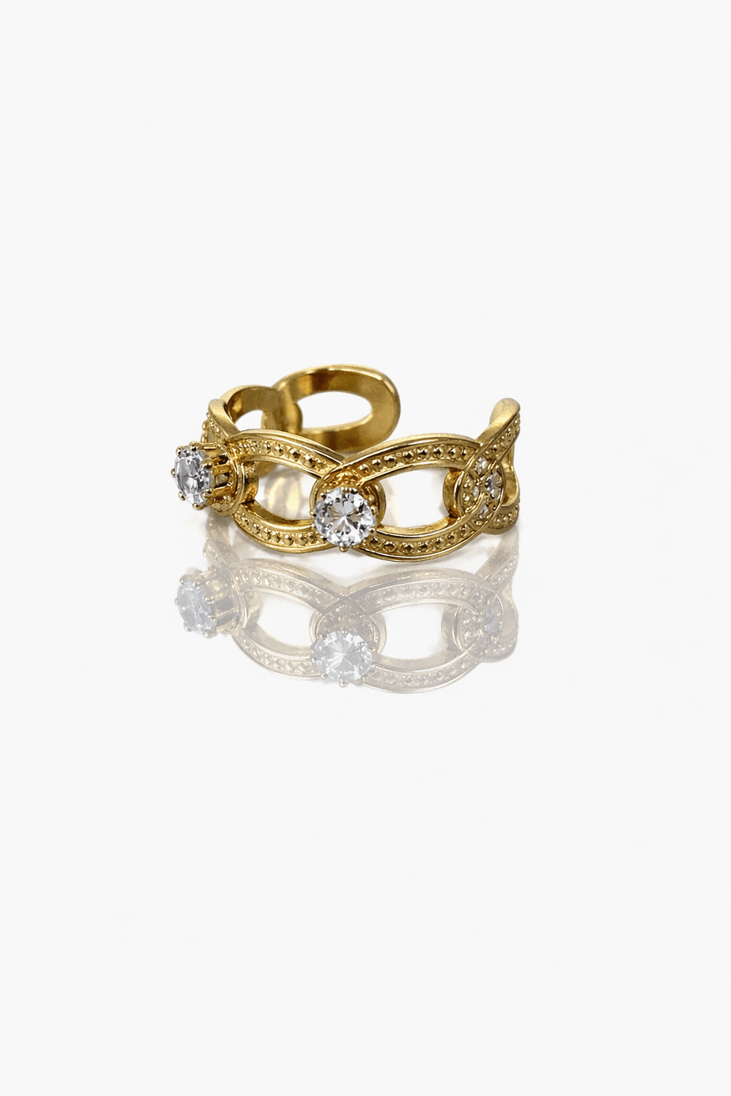 Bague strass acier inoxydable - Aurorejewels
