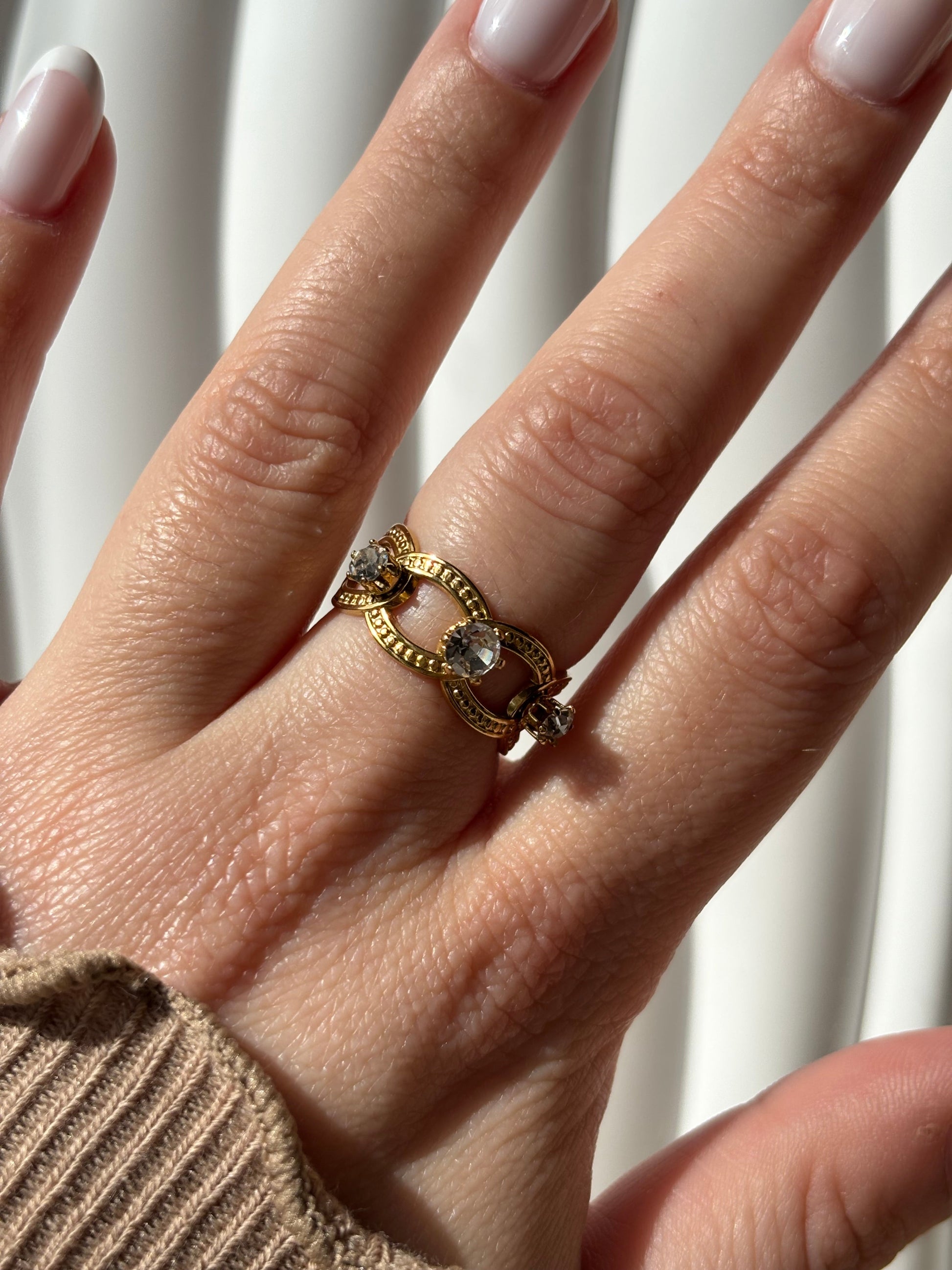 Bague strass acier inoxydable - Aurorejewels