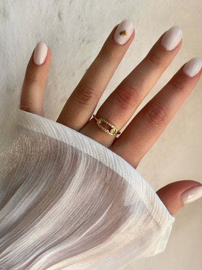 Bague strass coulissante acier inoxydable - Aurorejewels