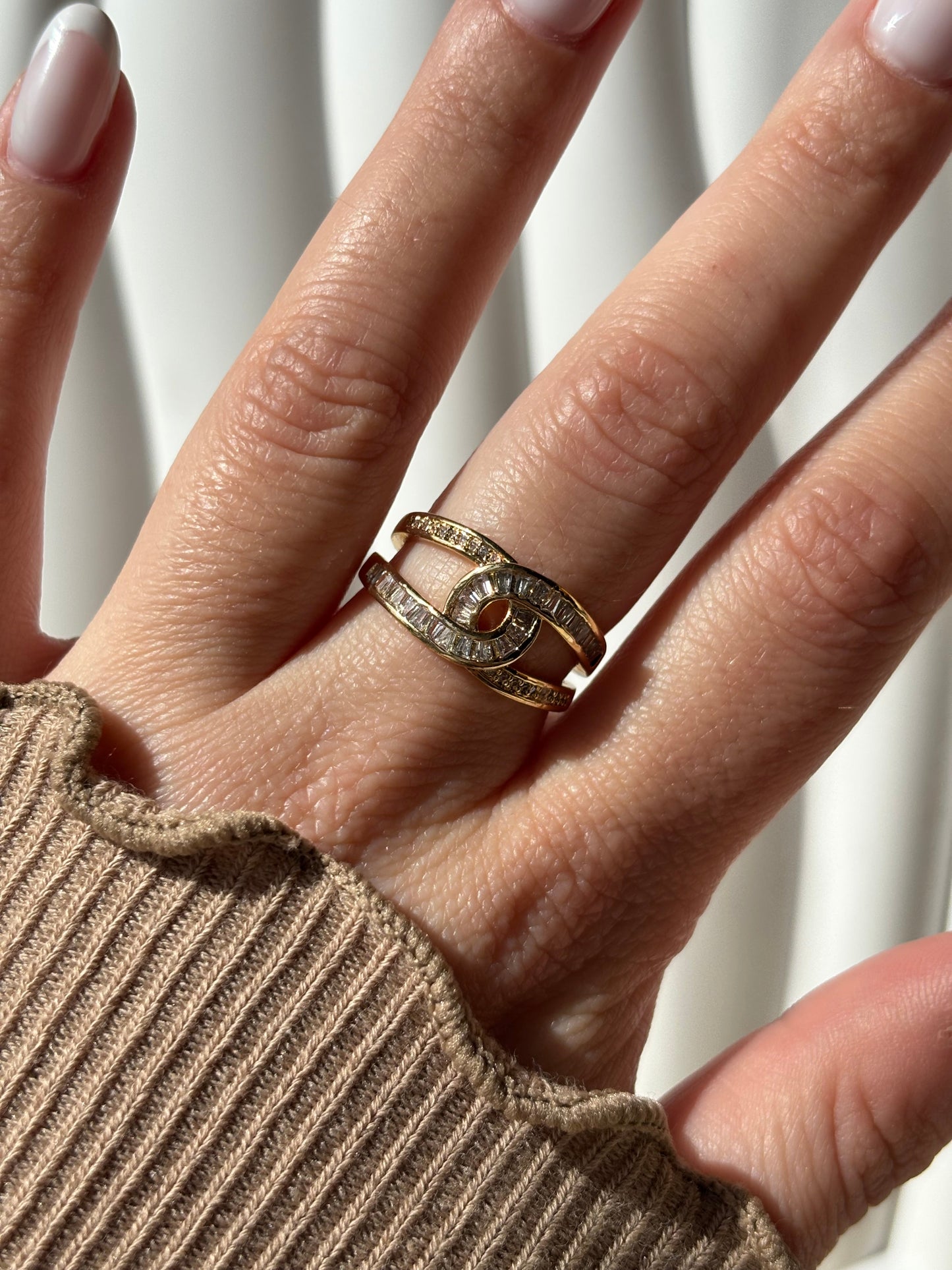 Bague strass or - Aurorejewels
