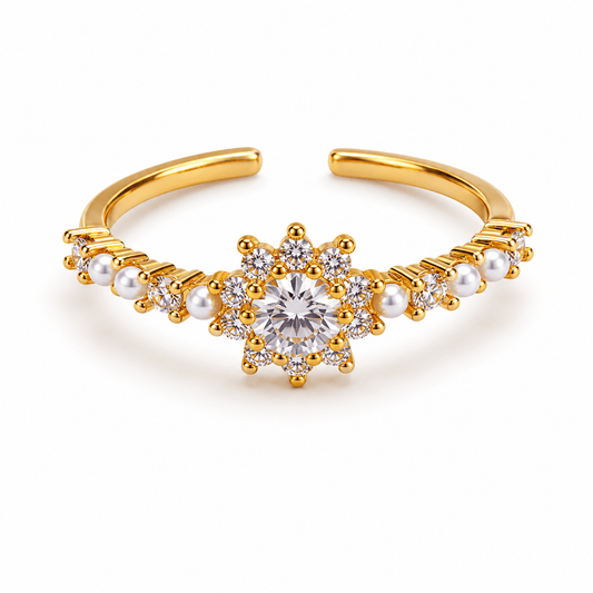 BAGUE STRASS PERLES - Aurorejewels