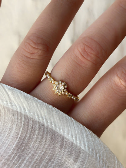 Bague strass & perles - Aurorejewels