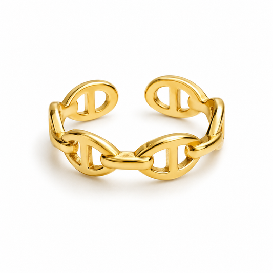 BAGUE MAILLE MARINE DORÉ